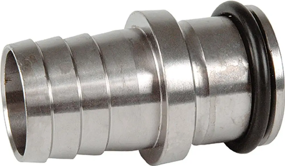 Metallene Schlauchtülle mit einem O-Ring, geeignet für Saugschläuche, hergestellt von Grünbeck.